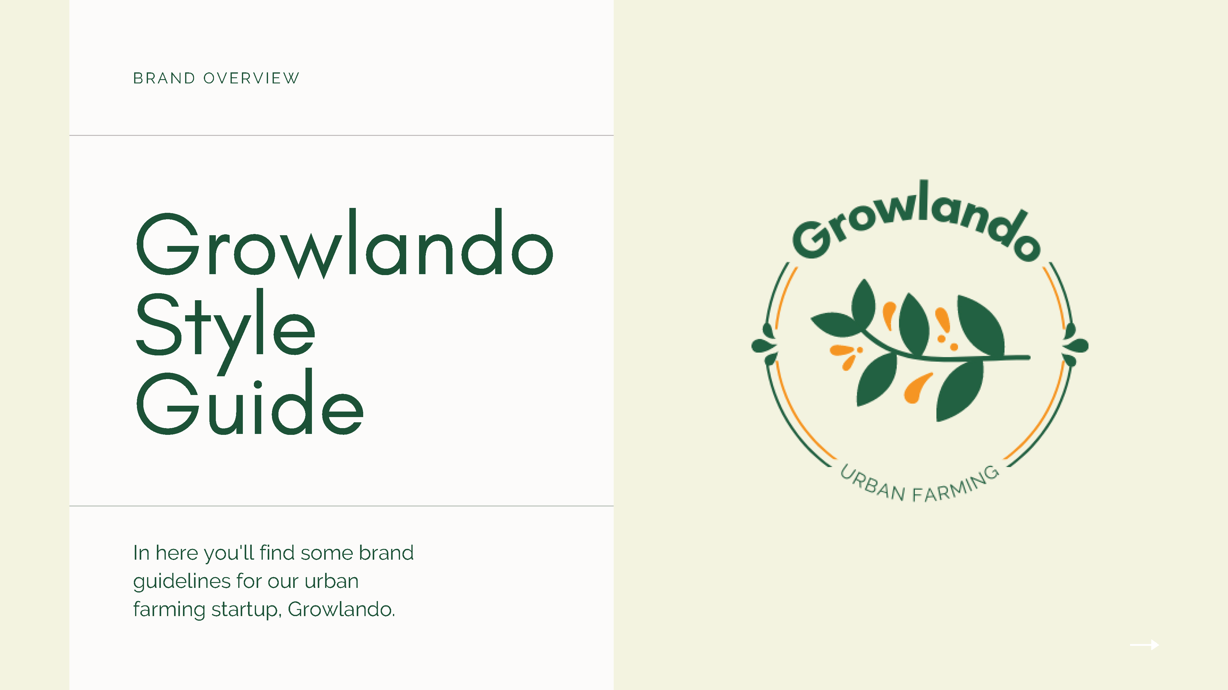 Growlando style guide page 1