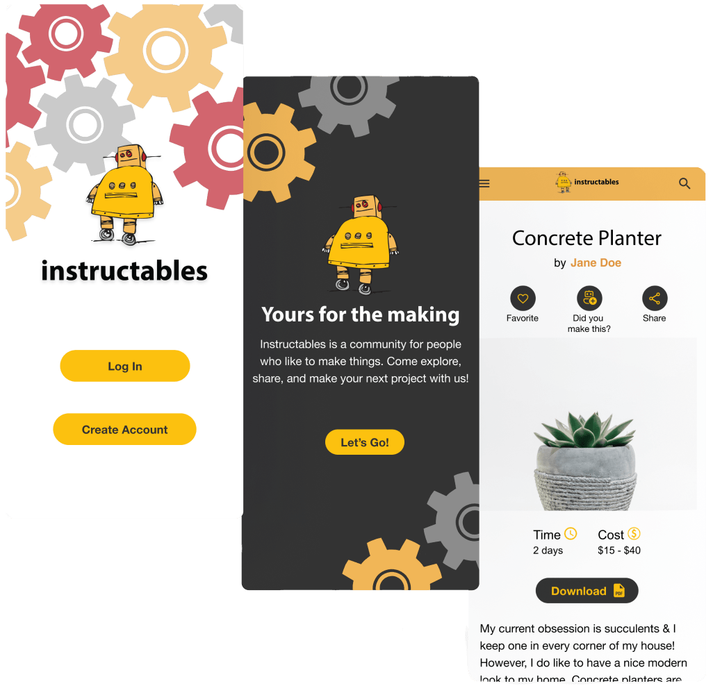 Mockups for Instructables