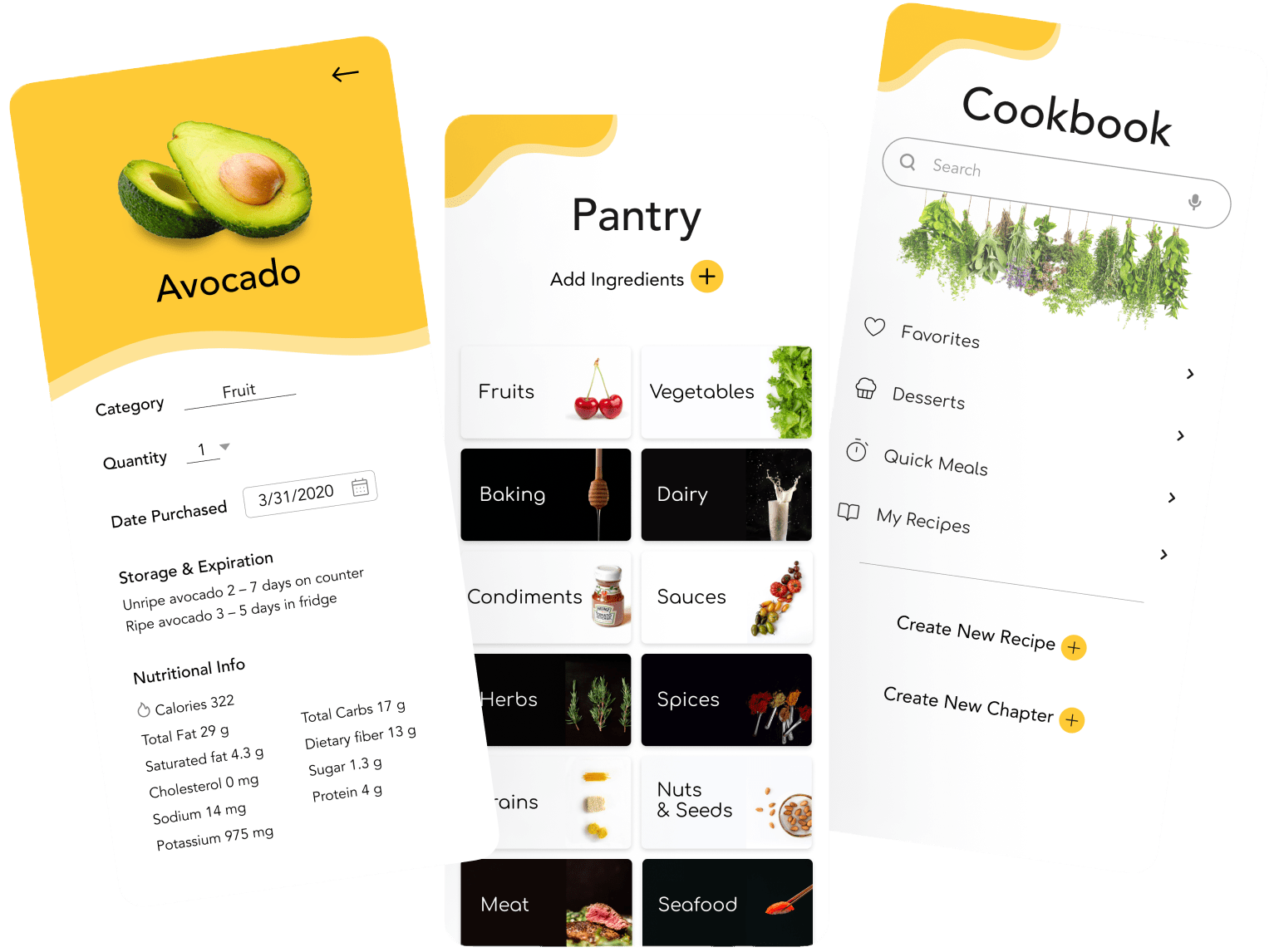 3 Pantry Solutions mockups